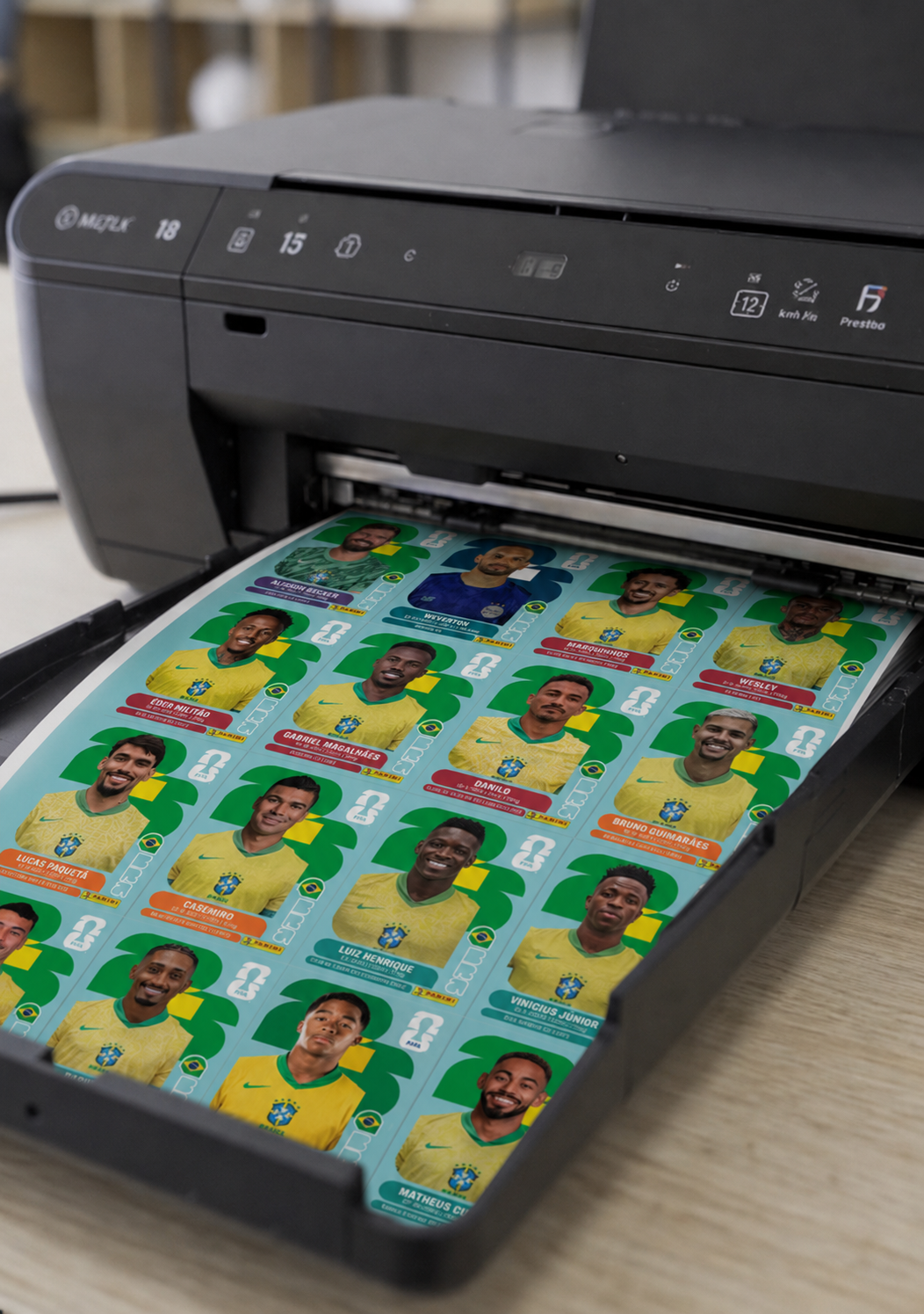 Printer with printable football stickers